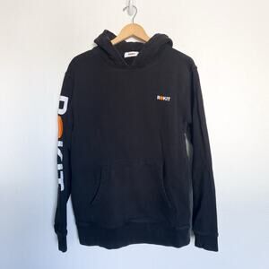 Rokit Hoodie Sweatshirt Medium Black Logo Sweatshirt Cotton